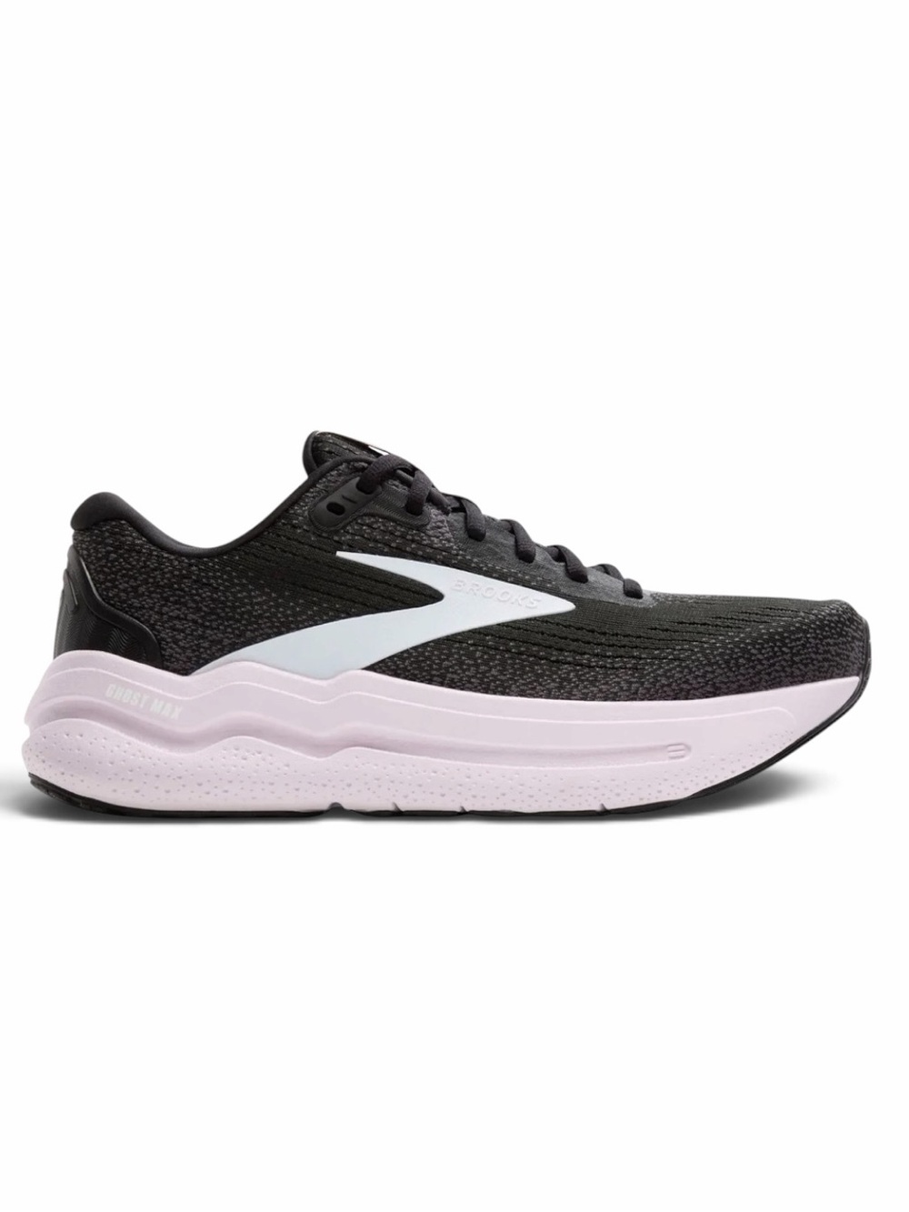 Brooks Women's Ghost Max 2 Running Shoes Black White Orchid Ice Size 11